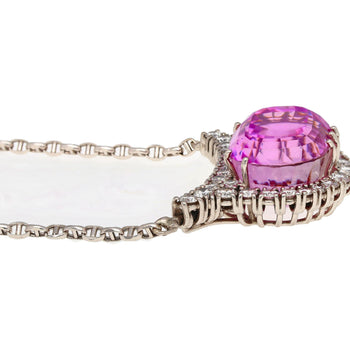 36.10ct Cushion-Cut Kunzite Diamond 18K White Gold Necklace – Assay Jewelers