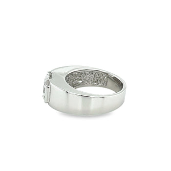 Bague diamant taille radiant est-ouest 3.03 carats en or blanc 14K – Assay Jewelers