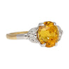 3.06 Carat Oval Cut Yellow Sapphire & Diamonds Ring in Platinum & 14K Gold Setting