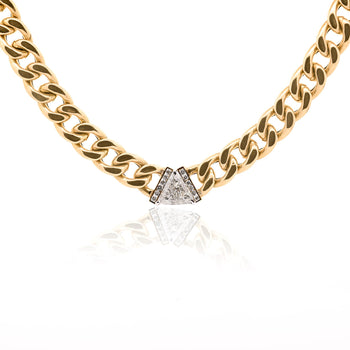 3.1 Carat Diamond Trillion In 14K Gold Cuban Chain Choker Necklace – Assay Jewelers