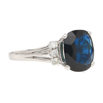 3.10 Carat Blue Sapphire and Diamond with Filigree Split Shank Band Ring – Assay Jewelers