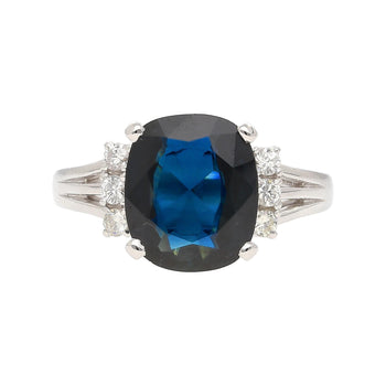 3.10 Carat Blue Sapphire and Diamond with Filigree Split Shank Band Ring – Assay Jewelers