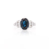 3.29 Carat Oval Blue Sapphire & Diamond in Platinum Engagement Ring