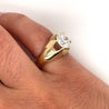 3.35 Carat Solitaire Lab Grown Diamond Mens Ring In 14K Yellow Gold