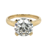 3.40 Carat Round Cut F/VS2 Lab Grown Diamond Solitaire Ring in 14K Yellow Gold