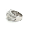 3.41 Carat Lab Diamond Mens Cluster Ring in 18K White Gold