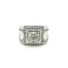 3.41 Carat Lab Diamond Mens Cluster Ring in 18K White Gold