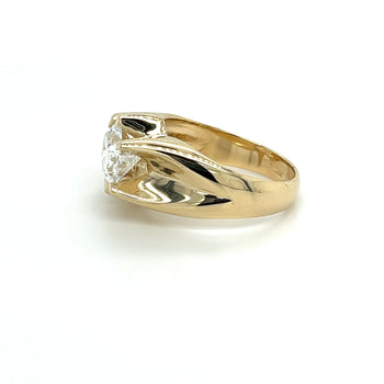 GIA Certified 3.5 Carat Lab Diamond Oval Cut Solitaire Mens Ring in 14K Yellow Gold – Assay Jewelers