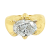 Bague solitaire pour homme en diamant de laboratoire ovale 3,5 carats certifié GIA en or jaune 14K
