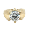 3.5 Carat Round Cut Lab Grown Diamond Mens Solitaire Ring in 14K Yellow Gold