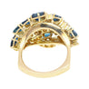 3.50 CT Blue Sapphire and 1.0 CTW Diamond Cluster Ring in 18K Gold