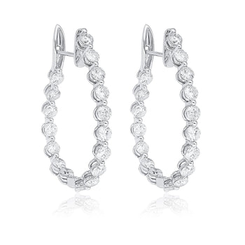3.72 Carat Diamond Full Eternity Hoop Earrings in 18k White Gold – Assay Jewelers