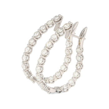 3.72 Carat Diamond Full Eternity Hoop Earrings in 18k White Gold – Assay Jewelers