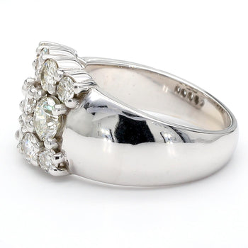 3.75 Carat Pear & Round Diamond 14K White Gold East West Bypass Cluster Ring – Assay Jewelers