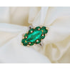 3.89 Carat Marquise Cut Colombian Emerald and Diamond 18K Ring