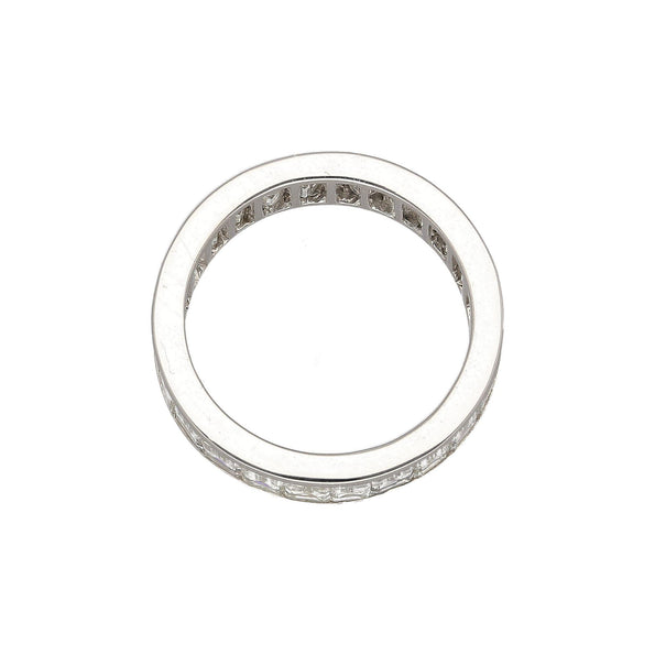 3.95 Carat Emerald Diamond Channel Set Platinum 950 Full Eternity Wedding Band