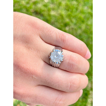 Bague solitaire pour homme en platine avec diamant blanc rond de 4 carats – Assay Jewelers