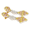 43 Carat 3 Tone Gold & Diamond Pave Necklace and Earring Set
