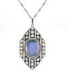 45 Carat Star Sapphire Ceylon No Heat Blue Art Deco Pendant