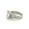 4.01 Carat G/SI1 Emerald Cut Lab Diamond In Split Shank Diamond Side Stone 14K White Gold Ring