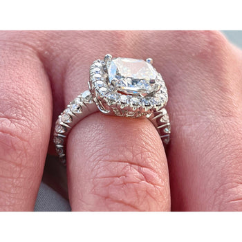 Bague de fiançailles en diamant de laboratoire, 4 carats, taille Coussin, couleur H, pureté VS1 – Assay Jewelers