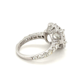 4 carats, taille Coussin, couleur H, pureté VS1, bague de fiançailles en diamant de laboratoire – Assay Jewelers