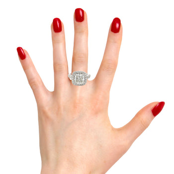 Bague de fiançailles en diamant de laboratoire taille Coussin, 4 carats, couleur H, pureté VS1 – Assay Jewelers