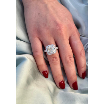 4 carats, taille Coussin, couleur H, pureté VS1, Bague de fiançailles en diamant de laboratoire – Assay Jewelers