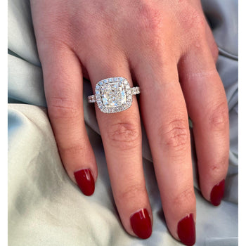 Bague de fiançailles en diamant de laboratoire 4 carats, taille Coussin, couleur H, pureté VS1 – Assay Jewelers