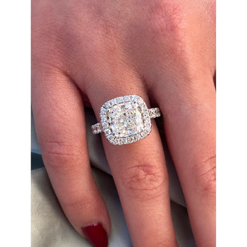 4 carats, Bague de fiançailles en diamant de laboratoire taille Coussin, couleur H, pureté VS1 – Assay Jewelers