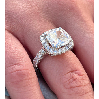 Bague de fiançailles en diamant de laboratoire de 4 carats, taille Coussin, couleur H, pureté VS1 – Assay Jewelers