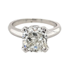 4.05 Carat Cushion Cut F Color VS1 Clarity Lab Grown Diamond Solitaire Ring