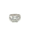 4.11 Carat Radiant Cut Lab Grown Diamond in Split-Shank Diamond Side Stone Ring