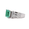 4.17 Carat Colombian Emerald & Diamond Unisex 14K White Gold Ring