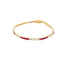 4.4 Carat Ruby and Diamond Box Tennis Bracelet in 14K Gold