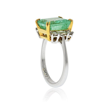4.5 Carat Emerald Cut Colombian Emerald Ring in Thin 18k Gold – Assay Jewelers