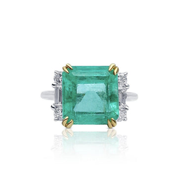 4.5 Carat Emerald Cut Colombian Emerald Ring in Thin 18k Gold – Assay Jewelers