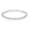 4.7 Carat Princess Cut Diamond Half Bezel Tennis Bracelet in 18K White Gold 7"