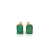 4.7 Carat TW Natural Green Emerald Stud Earrings in 14K Solid Yellow Gold