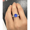 4.71ct Oval Cut SriLanka Sapphire Diamond 18KWhite Gold Ring