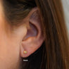 4mm 14K Gold Diamond Cut Hexagon Stud Earrings On Screw Back