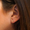 4mm 14K Gold Diamond Cut Hexagon Stud Earrings On Screw Back