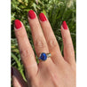 5 carat Oval Cut Ceylon Blue Sapphire Ring in 14K Solid Gold