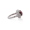 5.20 Carat Cushion Checkerboard Cut Pink Tourmaline & Diamond Ring in 18K White Gold