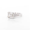 5.53 Carat Emerald Cut Lab Grown Diamond Half Bezel White Gold Ring