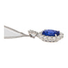 5.83 Carat Oval No Heat Sri Lanka Blue Sapphire & Diamond Pendant in Platinum