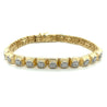 6 Carat TW 14K Solid Gold Men's Two Tone Square Shaped Diamond Link Bracelet