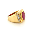 6.20 Carat GRS certified Ruby Mens Ring in 14k Yellow Gold