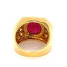 6.20 Carat GRS certified Ruby Mens Ring in 14k Yellow Gold