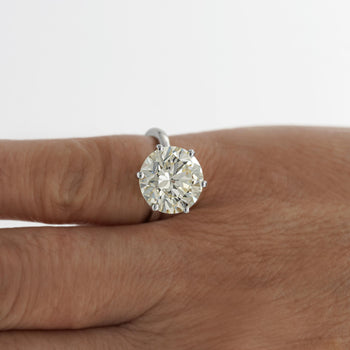 6.29 Carat Diamond 6-Prong Crown Basket Setting 14K White Gold Engagement Ring – Assay Jewelers